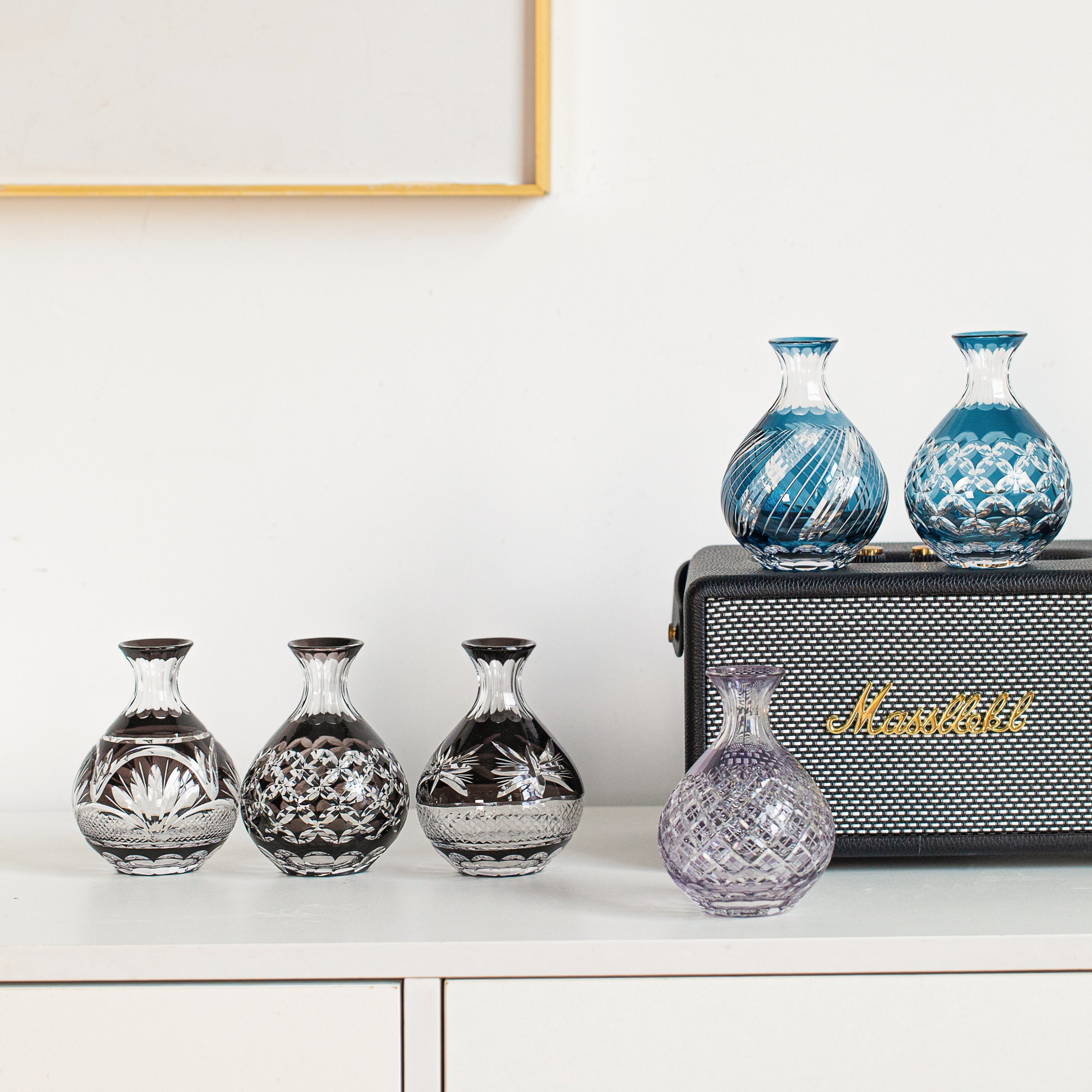 Edo Kiriko Handcrafted Kuroha Sake Collection