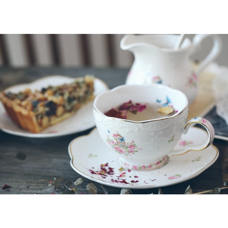 Vintage Porcelain Flower Series Tea Sets Tea Cup Saucer Set with Teapot Warmer Filter and Spoon 16pcs in 1 set 16pcs set, Tea Cup And Saucer, Teacup, Tea Cups And Saucers, Home Tea Time, Tea Party Essentials, Elegant Teacups, Fine China Porcelain,