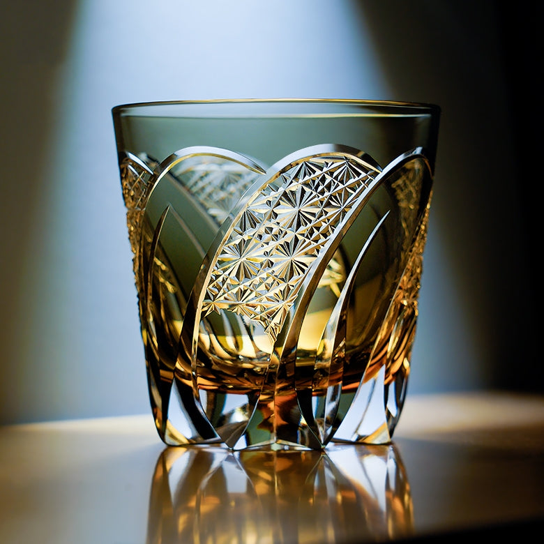 Edo Kiriko Handcrafted Shadow Luminary Whisky Glass With Wooden Box