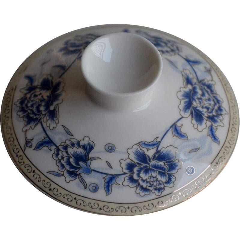 Traditional Gaiwan Tea Set with Lid and Saucer Handmade Ceramic Tea Cup Flower Porcelain Teacups 10oz, Tea Ceremony, Traditional Brewing, Elegant Teacup, Classic Ceramics, Handcrafted Pottery, Fine Porcelain, Gift for Tea Lovers, Home Brewers
