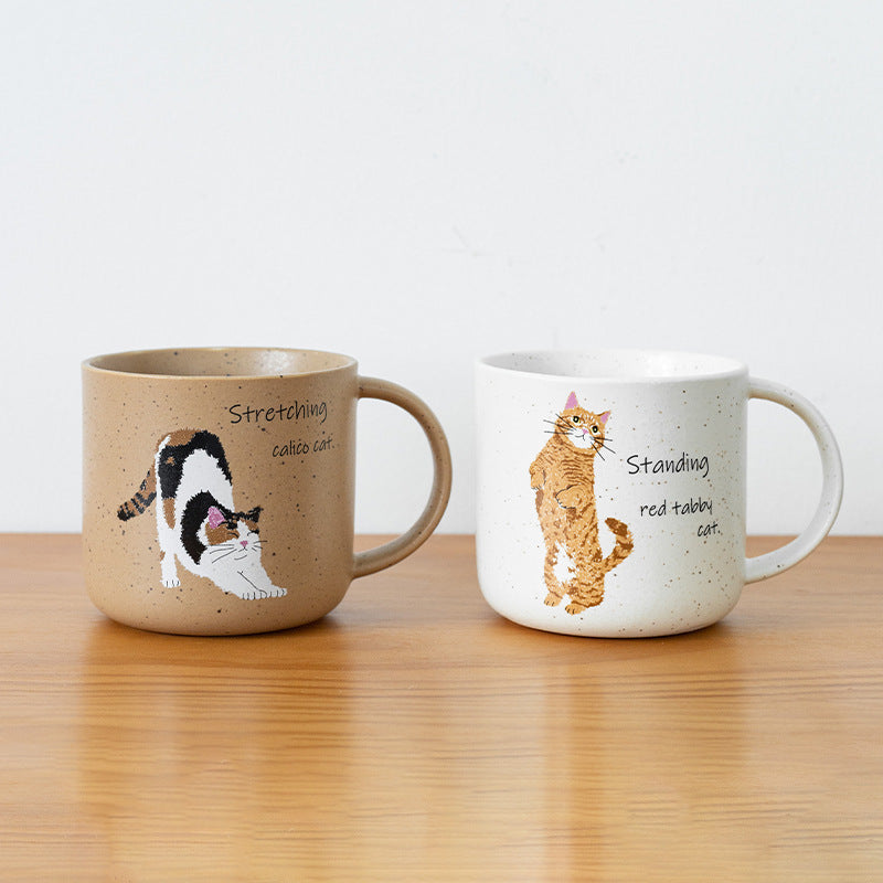 Japanese Handcrafted Mino Ware Neko Ceramic Mug