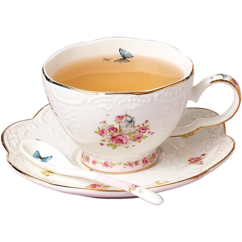 Vintage Porcelain Flower Series Tea Sets Tea Cup Saucer Set with Teapot Warmer Filter and Spoon 16pcs in 1 set 16pcs set, Tea Cup And Saucer, Teacup, Tea Cups And Saucers, Home Tea Time, Tea Party Essentials, Elegant Teacups, Fine China Porcelain,